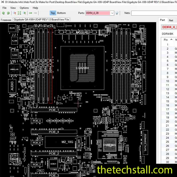 Gigabyte GA-X99-UD4P BoardView File