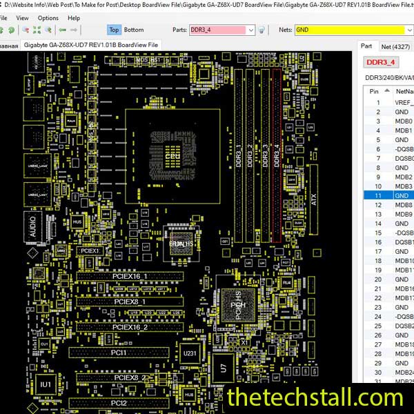 Gigabyte GA-Z68X-UD7 BoardView File