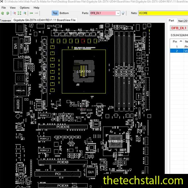 Gigabyte GA-Z87X-UD4H BoardView File