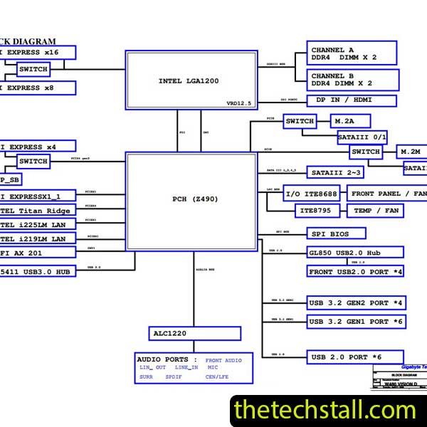 Gigabyte W480 VISION D Schematic Diagram