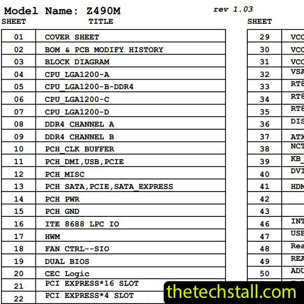 Gigabyte Z490M Schematic Diagram