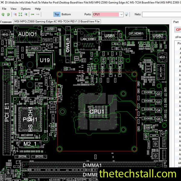MSI MPG Z390I Gaming Edge AC MS-7C04 BoardView File