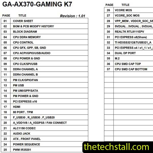 Gigabyte GA-AX370-GAMING K7 Schematic Diagram