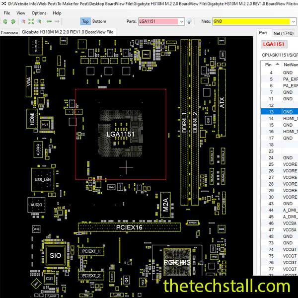Gigabyte H310M M.2 2.0 BoardView File