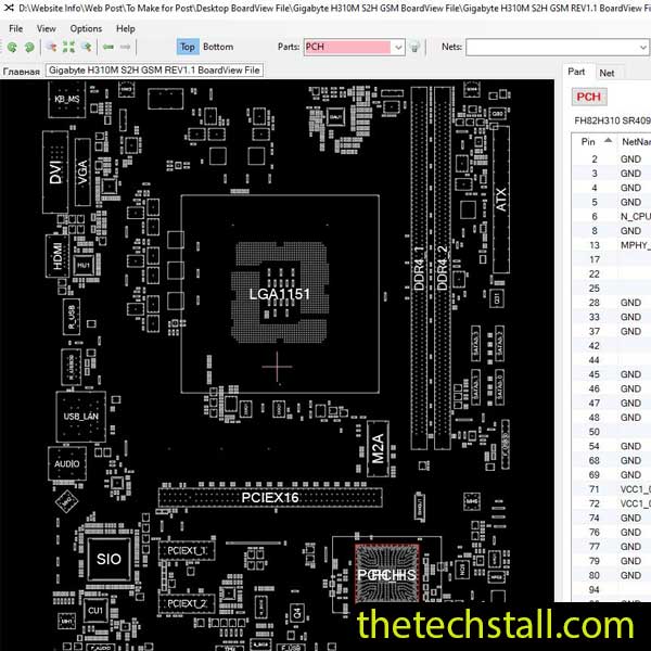 Gigabyte H310M S2H GSM BoardView File