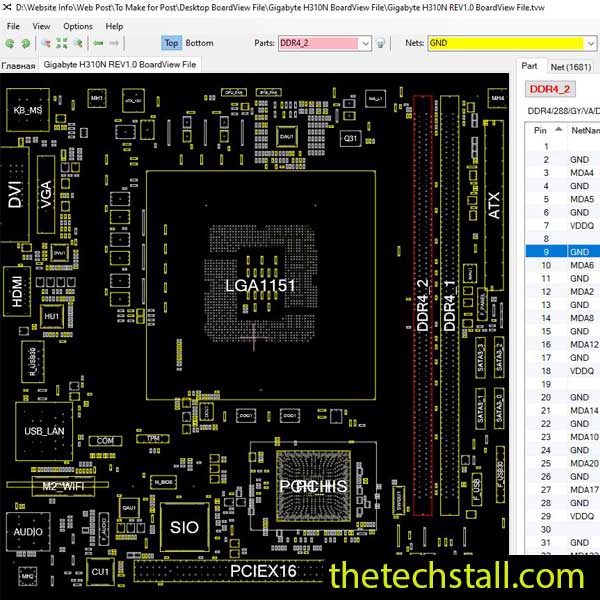Gigabyte H310N BoardView File
