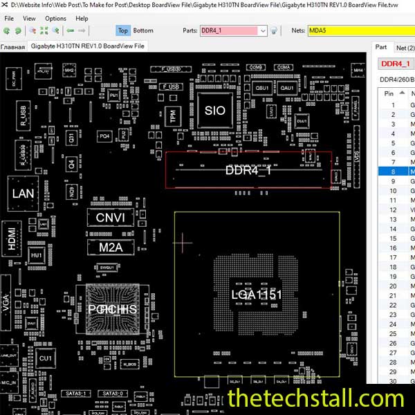 Gigabyte H310TN BoardView File