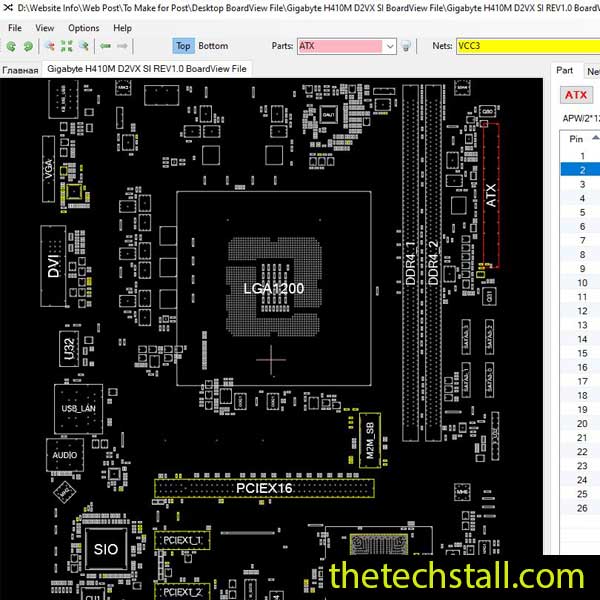 Gigabyte H410M D2VX SI BoardView File
