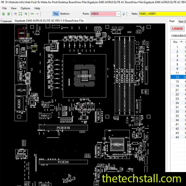 Gigabyte Z490 AORUS ELITE AC BoardView File