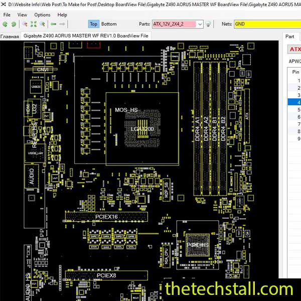 Gigabyte Z490 AORUS MASTER WF BoardView File