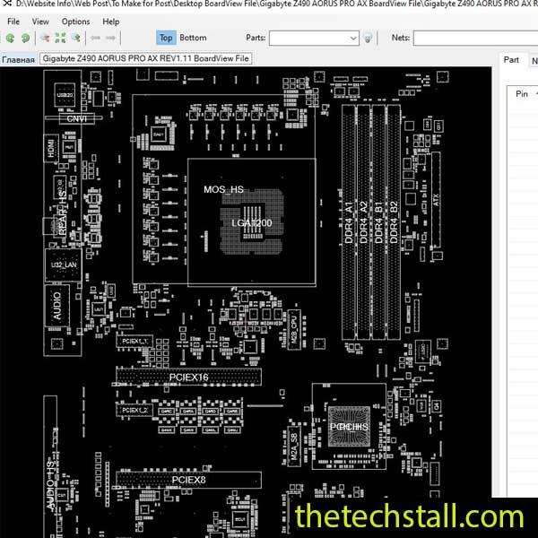 Gigabyte Z490 AORUS PRO AX BoardView File