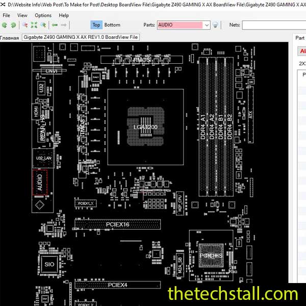 Gigabyte Z490 GAMING X AX BoardView File