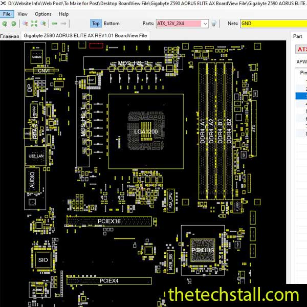 Gigabyte Z590 AORUS ELITE AX BoardView File