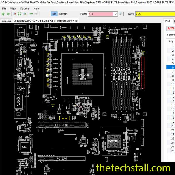 Gigabyte Z590 AORUS ELITE BoardView File