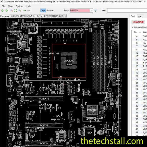 Gigabyte Z590 AORUS XTREME BoardView File