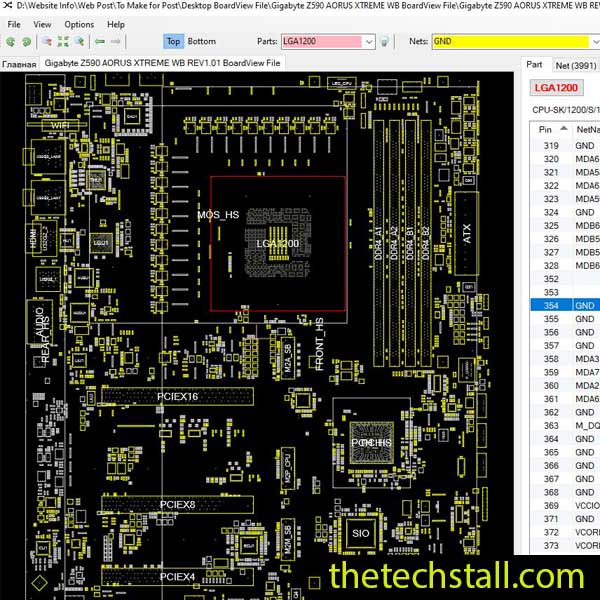 Gigabyte Z590 AORUS XTREME WB BoardView File