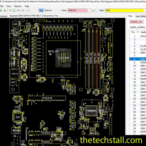 Gigabyte Z690 AORUS PRO BoardView File