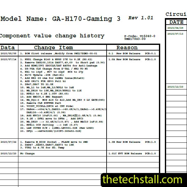 Gigabyte GA-H170-GAMING 3 Schematic Diagram