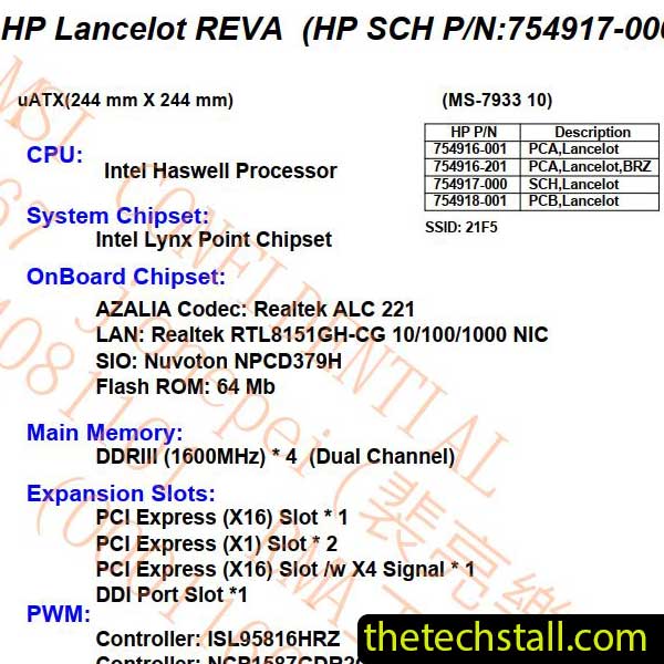 HP ProDesk 480 G2 MT MS-7933 Schematic Diagram