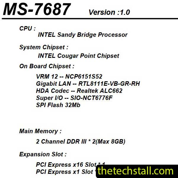 Lenovo ThinkCentre M71e IH61M MS-7687 Schematic Diagram
