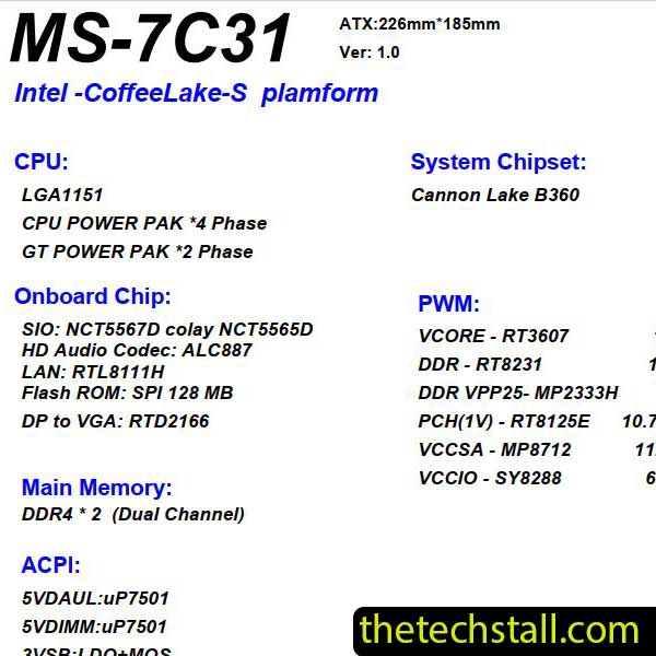 MSI B365M PRO-VH MS-7C31 Schematic Diagram