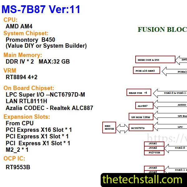 MSI B450M GAMING PLUS MS-7B87 Schematic Diagram
