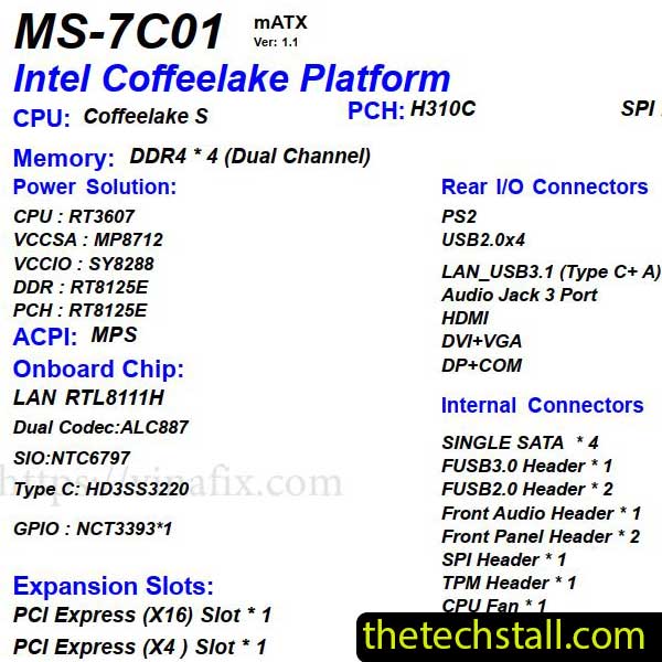 MSI H310M PRO-VDH PLUS MS-7C01 Schematic Diagram