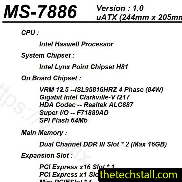 MSI micro star MS-7886 Schematic Diagram