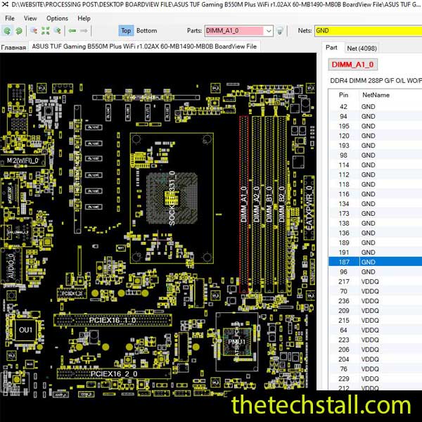 ASUS TUF Gaming B550M Plus WiFi r1.02AX 60-MB1490-MB0B BoardView File