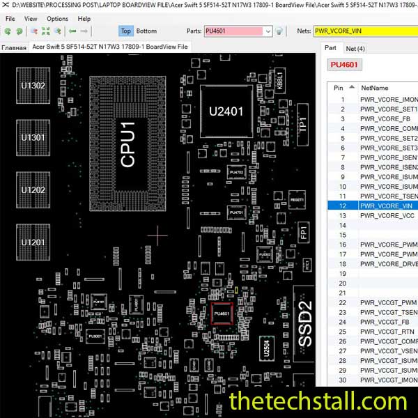 Acer Swift 5 SF514-52T N17W3 17809-1 BoardView File