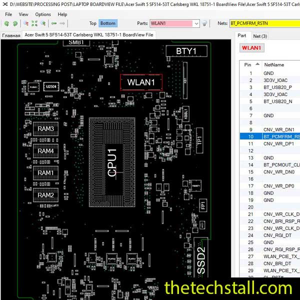 Acer Swift 5 SF514-53T Carlsberg WKL 18751-1 BoardView File