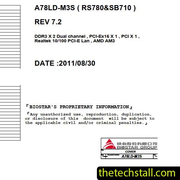 Biostar A780L3B A78LD-M3S Schematic Diagram