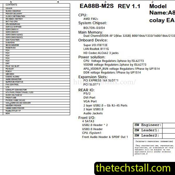 Biostar A78ML+HF EA88B-M2S Schematic Diagram