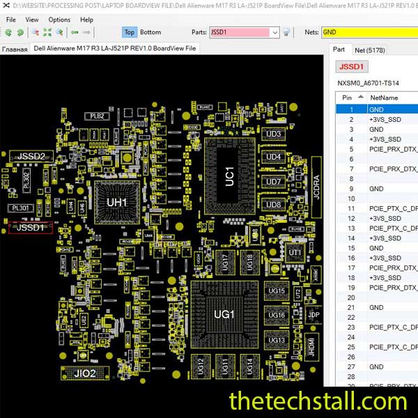 Dell Alienware M17 R3 LA-J521P BoardView File