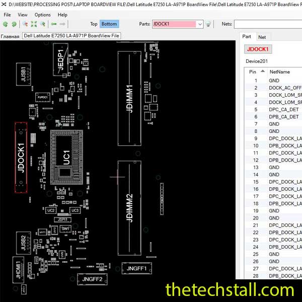 Dell Latitude E7250 LA-A971P BoardView File