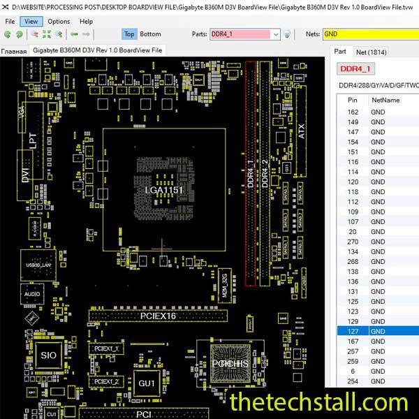 Gigabyte B360M D3V BoardView File