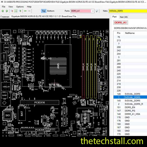 Gigabyte B650M AORUS ELITE AX ICE BoardView File