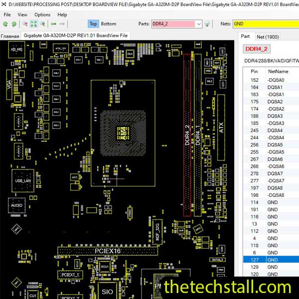 Gigabyte GA-A320M-D2P BoardView File