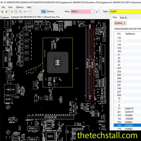 Gigabyte GA-AB350M-D3V BoardView File
