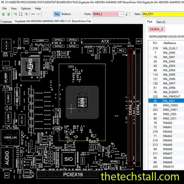 Gigabyte GA-AB350N-GAMING WIFI BoardView File