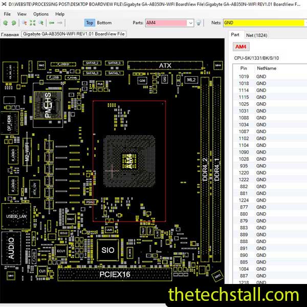 Gigabyte GA-AB350N-WIFI BoardView File