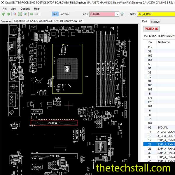 Gigabyte GA-AX370-GAMING 3 BoardView File