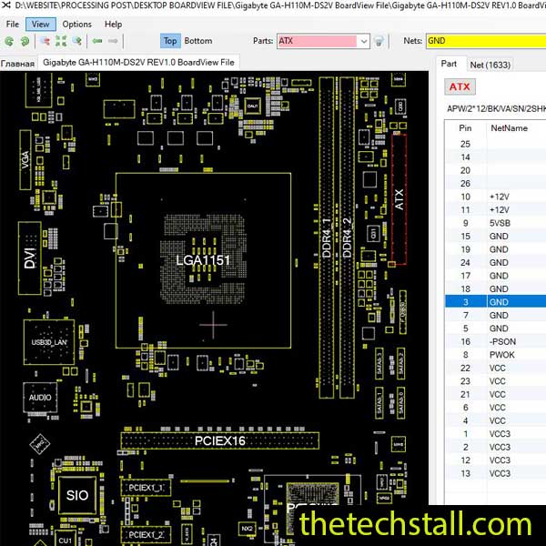 Gigabyte GA-H110M-DS2V BoardView File