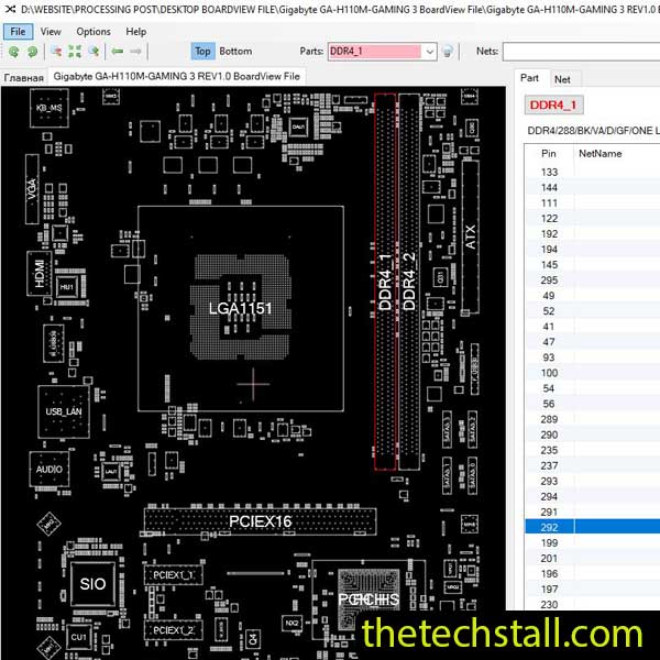 Gigabyte GA-H110M-GAMING 3 BoardView File