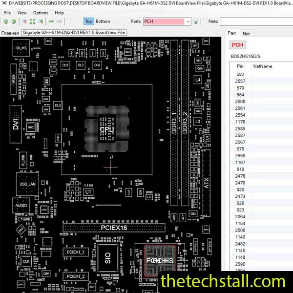 Gigabyte GA-H61M-DS2 DVI BoardView File