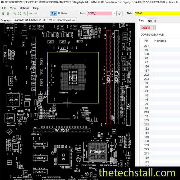 Gigabyte GA-H61M-S2-B3 BoardView File