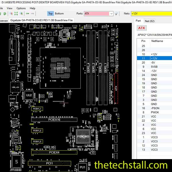 Gigabyte GA-PH67A-D3-B3 BoardView File