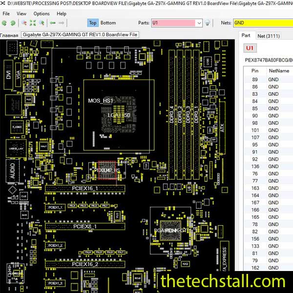 Gigabyte GA-Z97X-GAMING GT BoardView File