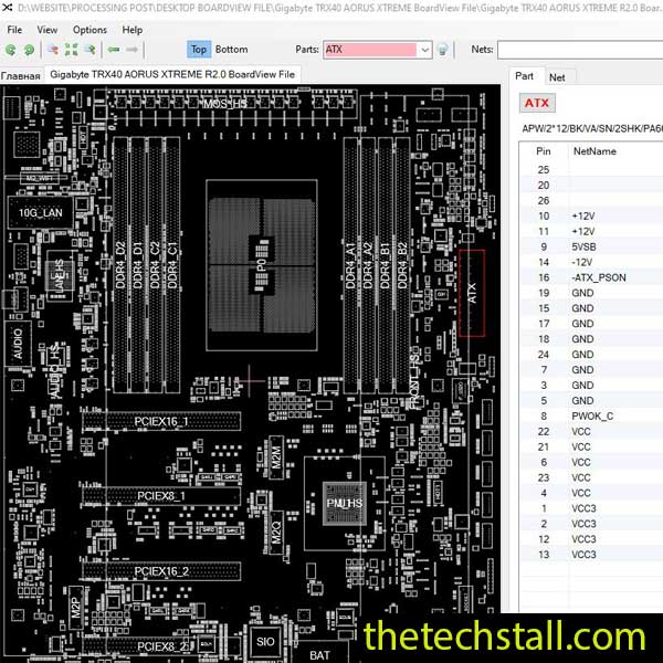 Gigabyte TRX40 AORUS XTREME BoardView File