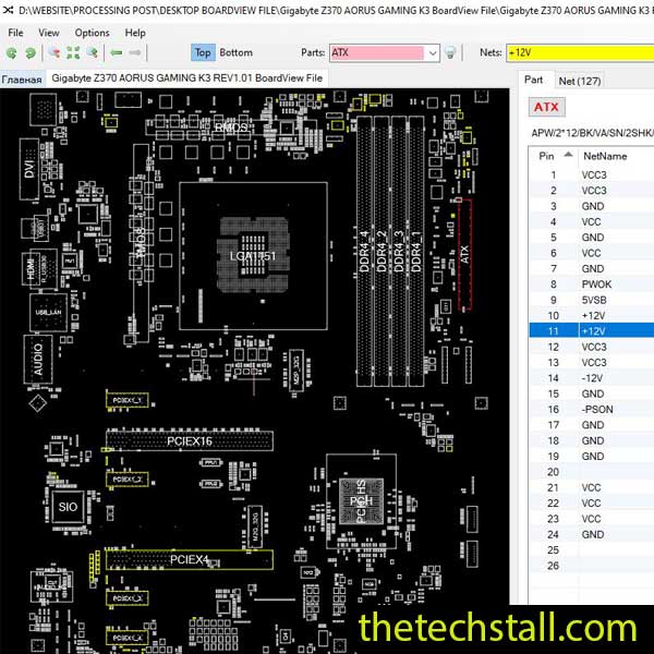 Gigabyte Z370 AORUS GAMING K3 BoardView File